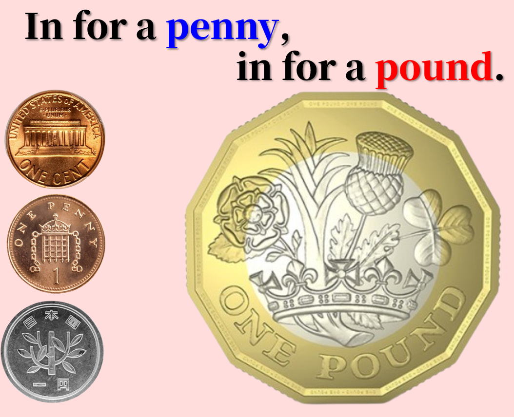 In for a penny, in for a pound. English Proverb